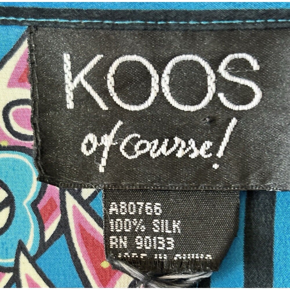 Vintage KOOS OF COURSE Maxi Jumper Dress With Silk Blouse Blue Artsy - Picture 10 of 11